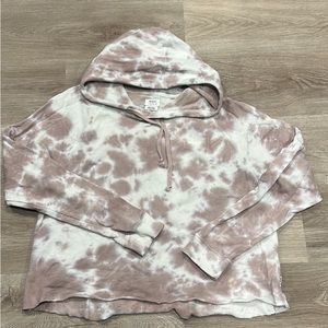 RVCA kraft, raw hem hoodie